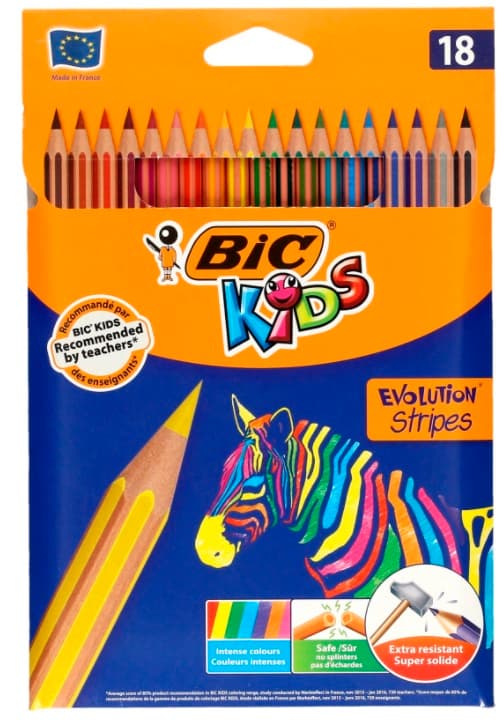 BIC Kids Eco Evolution Stripes 18 färger pennor