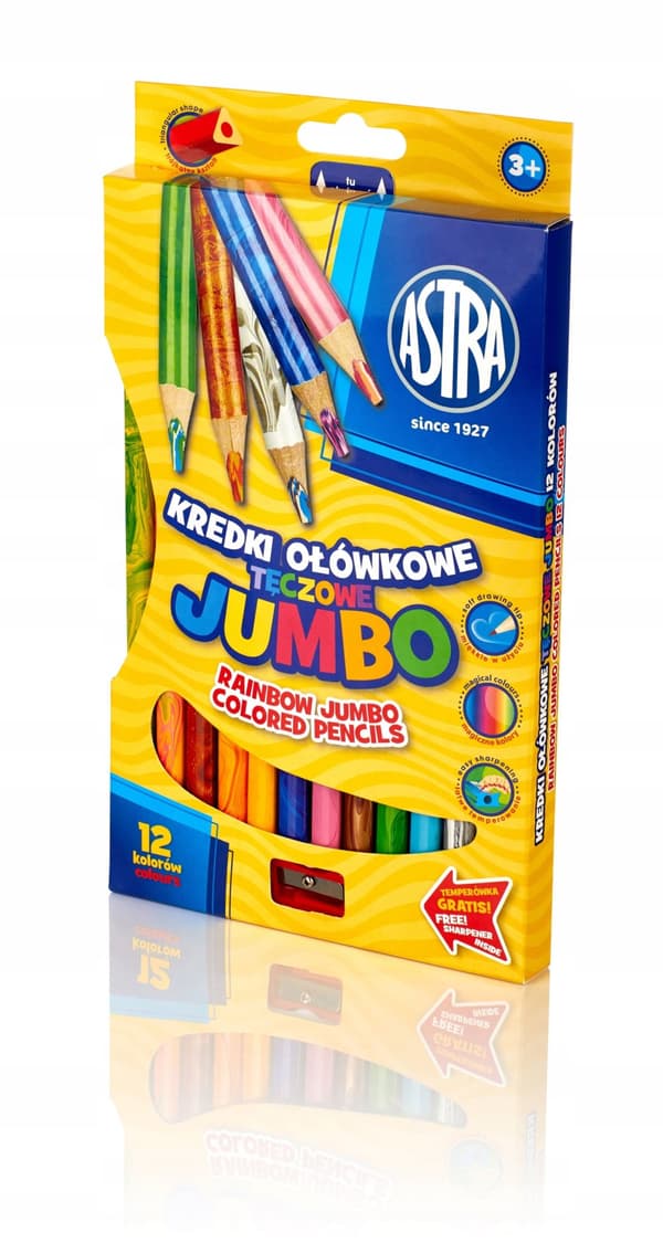 Regnbuefarveblyanter 12 farver Jumbo