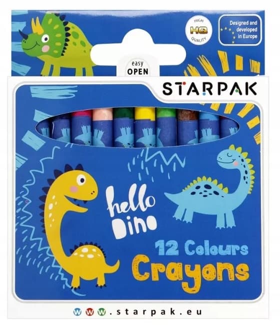 Dino vaxkritor 12 färger