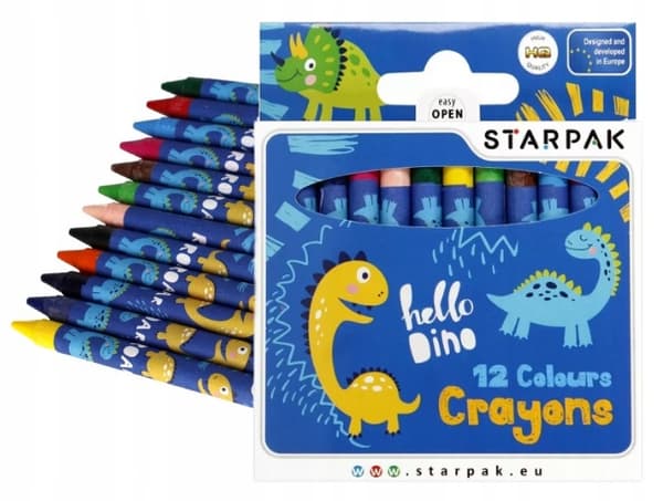 Dino vaxkritor 12 färger