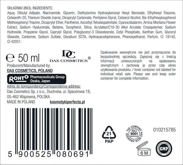 PERFECTA Herkän ihon suojaava kosteusvoide kasvoille SPF20 50 ml