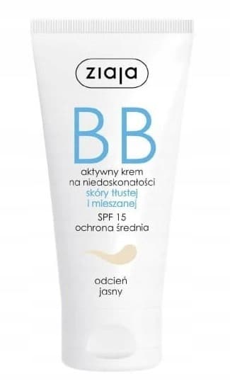 Ziaja BB Active Cream -voide rasvaiselle iholle, vaalea sävy