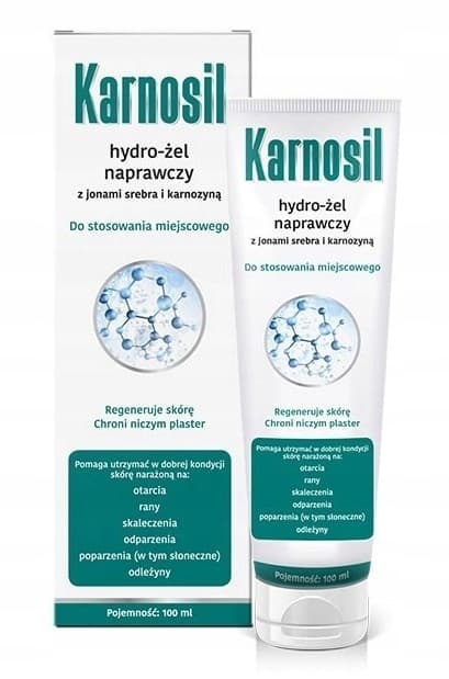 Karnosil Hydro-Repair -geeli hopeaioneilla 100ml