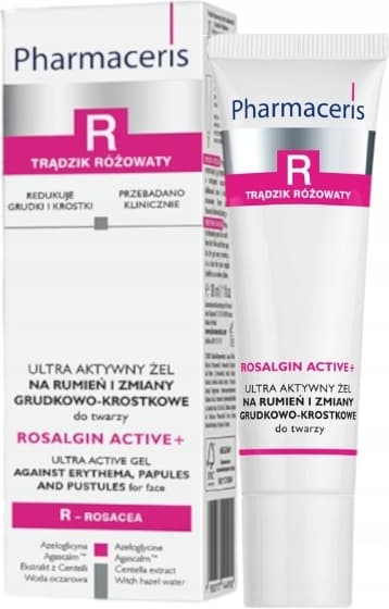 PHARMACERIS R ROSALGIN ACTIVE + geeli eryteemaan 30ml