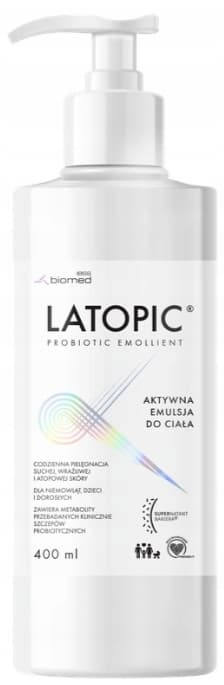 LATOPIC Aktiivinen vartaloemulsio KUIVALLE ATOOPPISELLE IHOLLE 400 ml