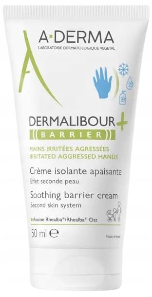 A-DERMA DERMALIBOUR + BARRIER eristävä ja suojaava käsivoide 50 ml
