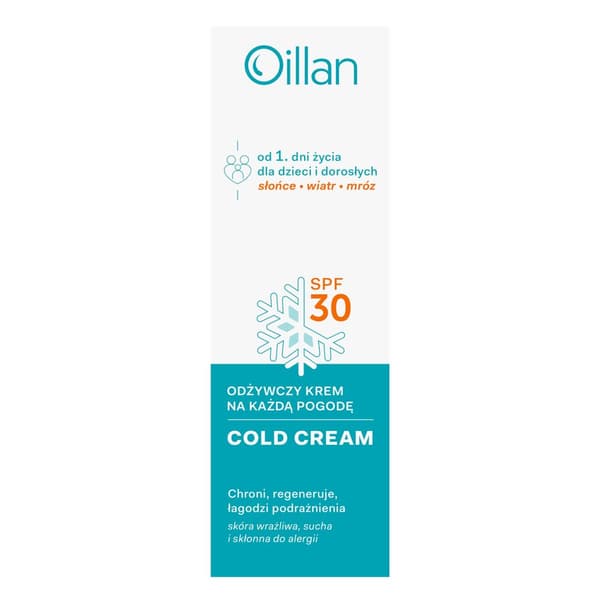 OILLAN COLD CREAM ravitseva kasvovoide SPF30 kaikille sääolosuhteille 50 ml