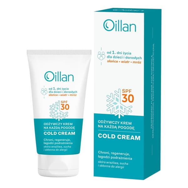OILLAN COLD CREAM ravitseva kasvovoide SPF30 kaikille sääolosuhteille 50 ml