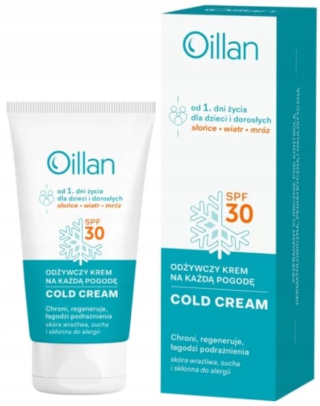 OILLAN COLD CREAM ravitseva kasvovoide SPF30 kaikille sääolosuhteille 50 ml