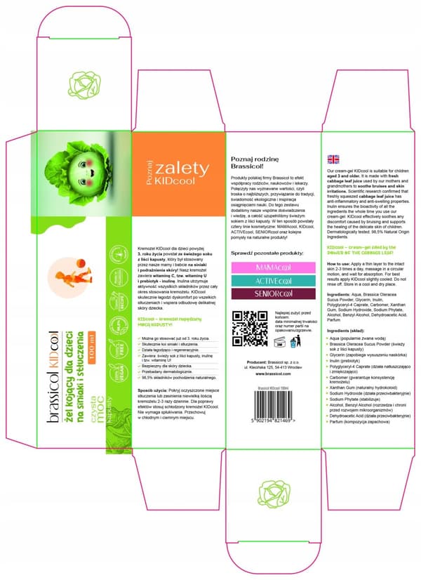 Brassicol KIDcool Rauhoittava geeli lapsille mustelmiin ja ruhjeisiin 100 ml