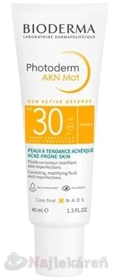 BIODERMA PHOTODERM AKN MAT SPF30 mattapintainen kasvovoide aurinkosuojaksi 40 ml