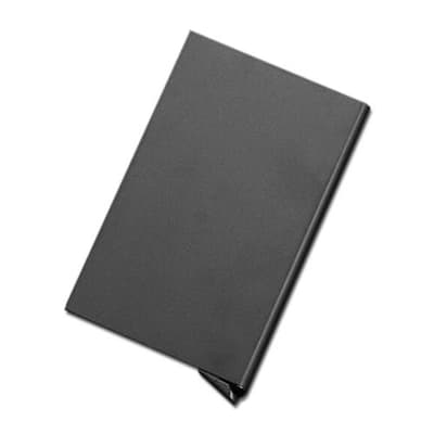 Korthållare kreditfodral RFID-skydd Aluminium Pop-up - Svart