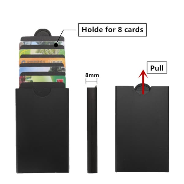 Korthållare i Aluminium RFID Skydd