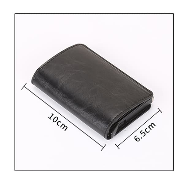 Professionell Korthållare Aluminium Pu-Läder (RFID NFC Skydd)