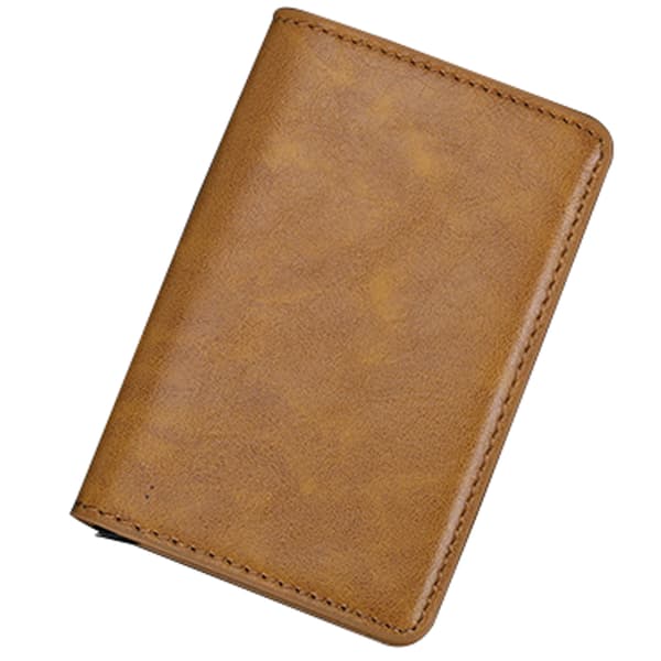 Professionell Korthållare Aluminium Pu-Läder (RFID NFC Skydd)