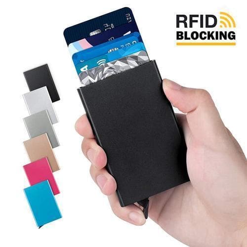 Card holder Aluminum compartment with RFID protection