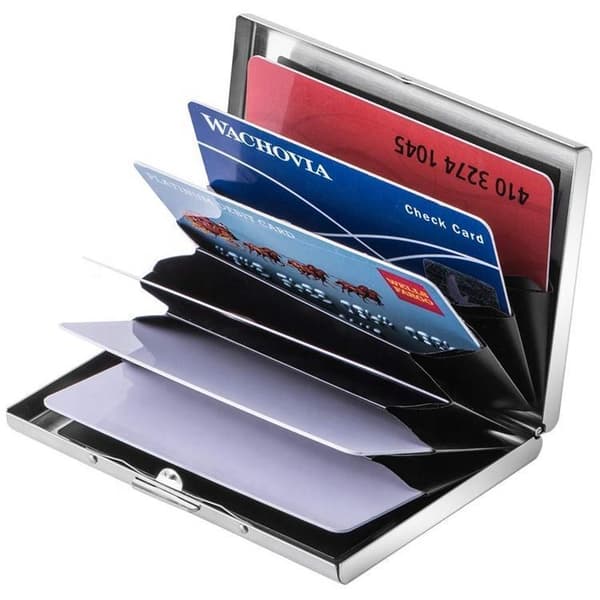 Card holder Aluminum compartment with RFID protection