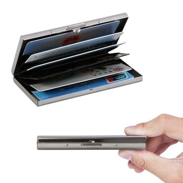 Card holder Aluminum compartment with RFID protection