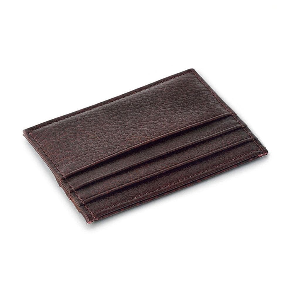 Smidig korthållare i konstläder - Brun