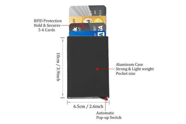 RFID Blocking Pop-up Korthållare - Svart