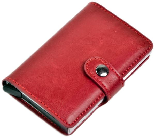 RFID-skydd Pop-up Korthållare m Jacka o Knapp