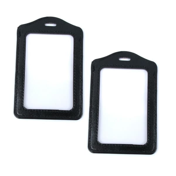 2-pack ID-hållare Korthållare PU Passerkort / ID-kort - Svart