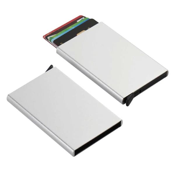 Metal Pop-Up Card Holder med RFID Shelter Silver