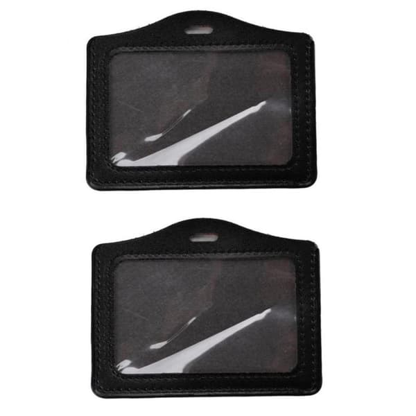 2-pack ID-hållare Korthållare PU Passerkort / ID-kort - Svart