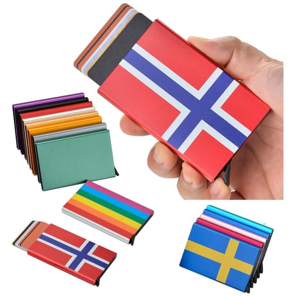 Korthållare med RFID-skydd . Pop-up . 15 Olika Färger - Svart