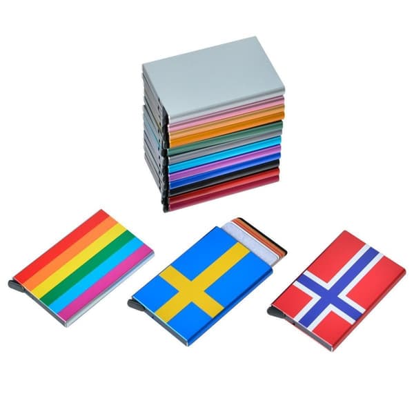 Korthållare med RFID-skydd . Pop-up . 15 Olika Färger - Svart