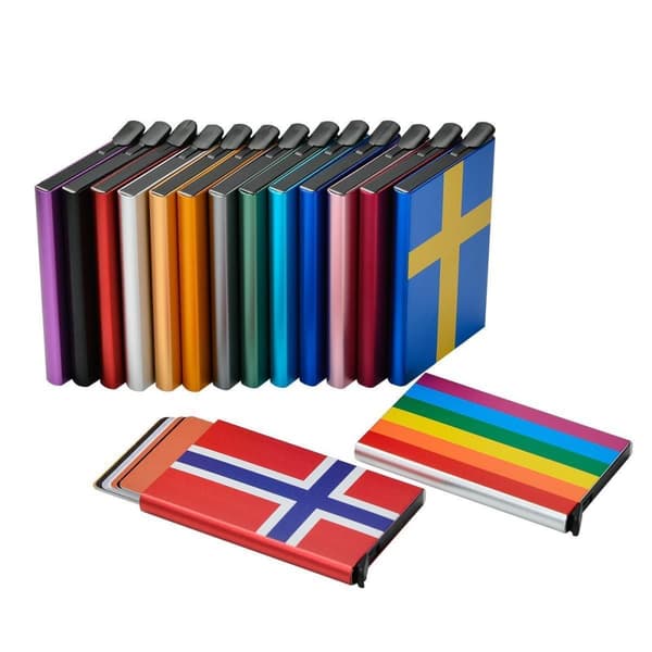 Korthållare med RFID-skydd . Pop-up . 15 Olika Färger - Svart