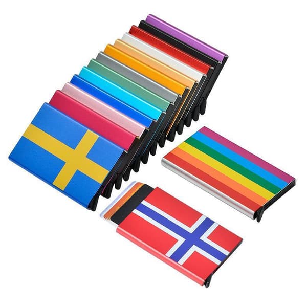 Korthållare med RFID-skydd . Pop-up . 15 Olika Färger - Svart