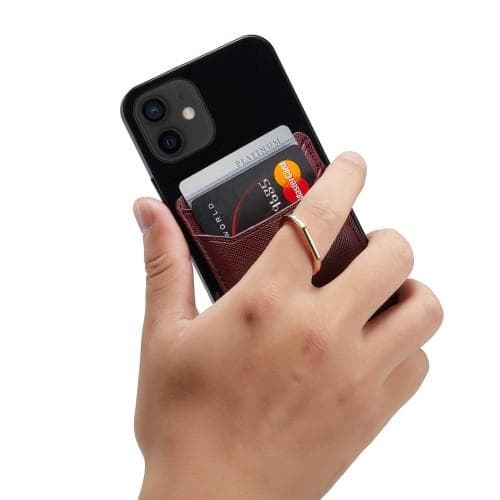 MUXMA Korthållare Ring Ställ RFID Blockerande Kreditkort VinRöd