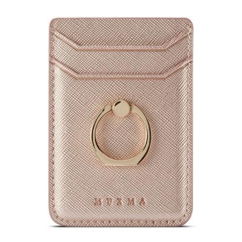 MUXMA Korthållare Ring Ställ RFID Blockerande Kreditkort - Rose Gold