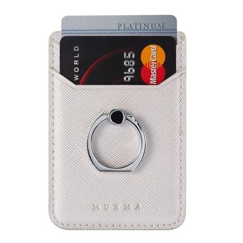 MUXMA Korthållare Ring Ställ RFID Blockerande Kreditkort - Vit