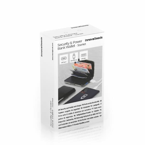 RFID-blockerande korthållare med powerbank Sbanket InnovaGoods