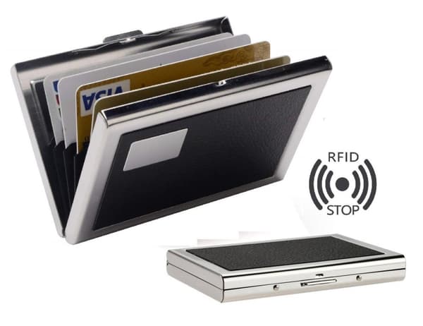 Korthållare / Plånbok - Rfid Säker - Rostfritt stål. Vit