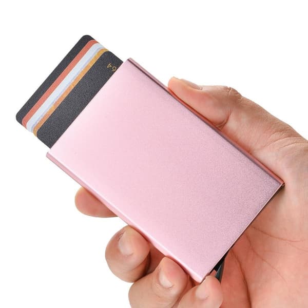 Korthållare med RFID-skydd . Pop-up . 15 Olika Färger - Guld