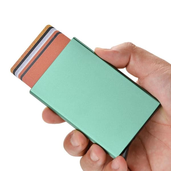 Korthållare med RFID-skydd . Pop-up . 15 Olika Färger - Mörkgrå