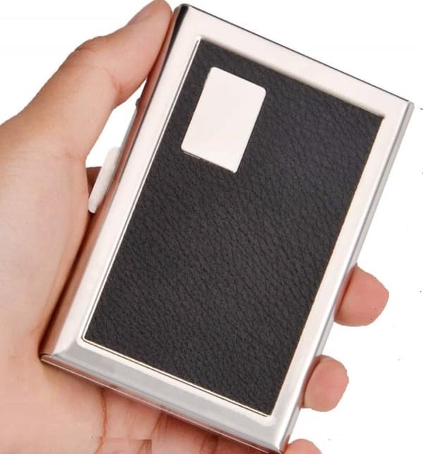 Korthållare / Plånbok - Rfid Säker - Rostfritt stål. Vit