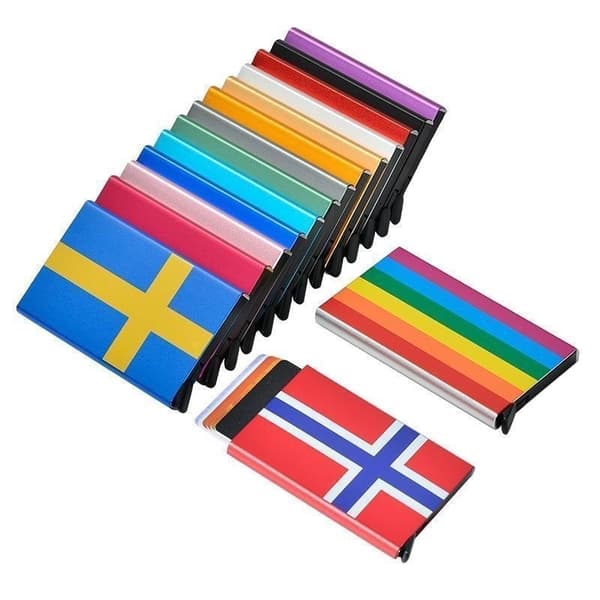 Korthållare med RFID-skydd . Pop-up