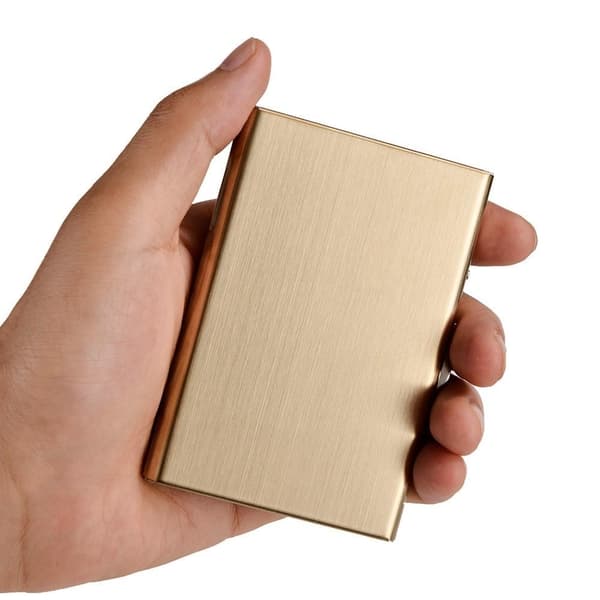 Silverglas Exklusiv Stål Korthållare / Plånbok . RFID Säker