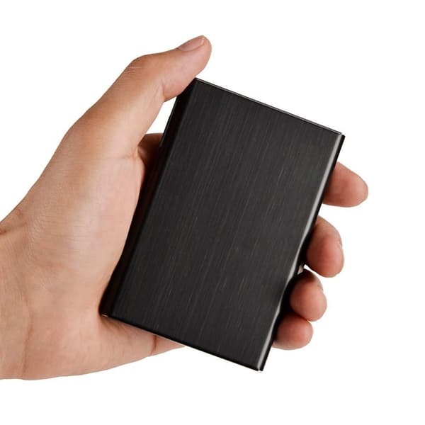 Silverglas Exklusiv Stål Korthållare / Plånbok . RFID Säker