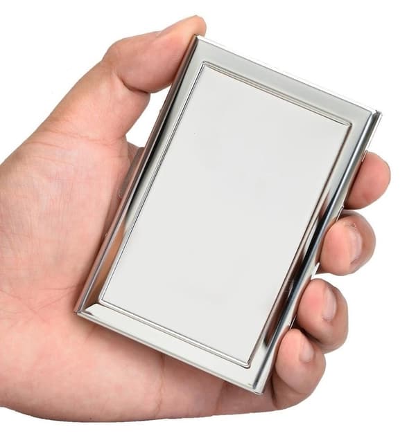 Silverglas Exklusiv Stål Korthållare / Plånbok . RFID Säker