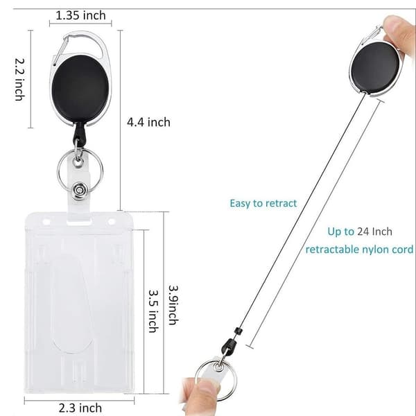 Kortholder PS-holder med dobbel ID-kortholder og teleskopspenne