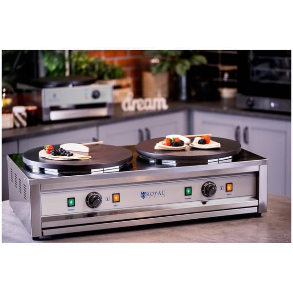 Royal Catering Crepejärn - 2 värmeplattor - 2 x 400 mm - 2 x 3000 W