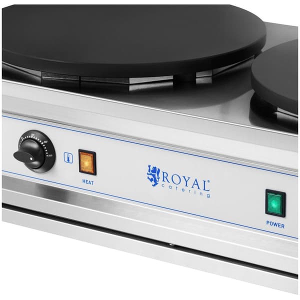 Royal Catering Crepejärn - 2 värmeplattor - 2 x 400 mm - 2 x 3000 W