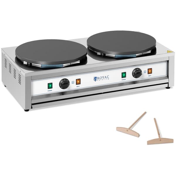 Royal Catering Crepejärn - 2 värmeplattor - 2 x 400 mm - 2 x 3000 W