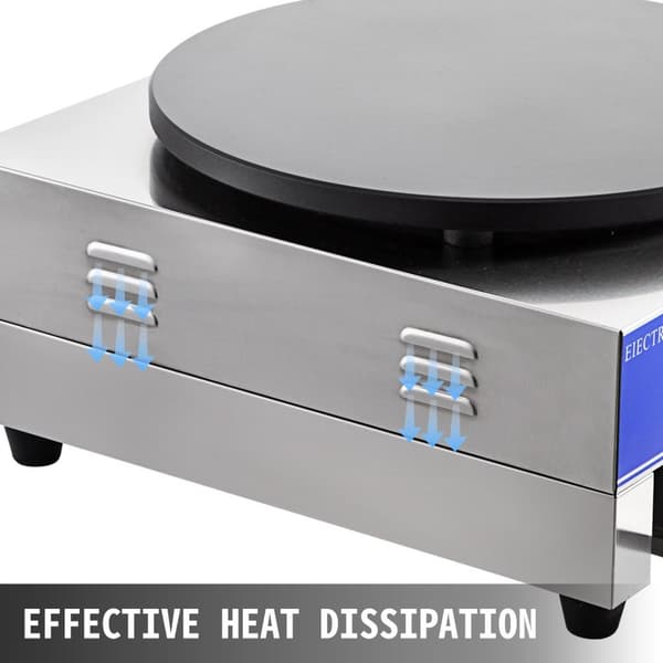 3kW 50-300°C justerbar elektrisk crepemaskin med verktygslåda, 40cm diameter värmeplatta, exakt temperaturkontroll