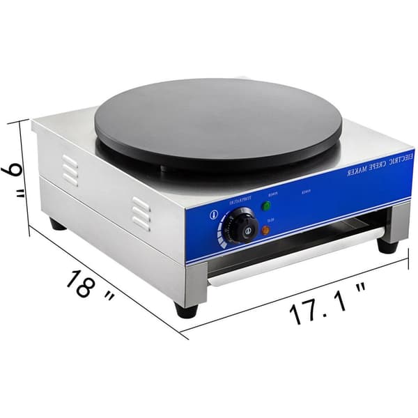 3kW 50-300°C justerbar elektrisk crepemaskin med verktygslåda, 40cm diameter värmeplatta, exakt temperaturkontroll